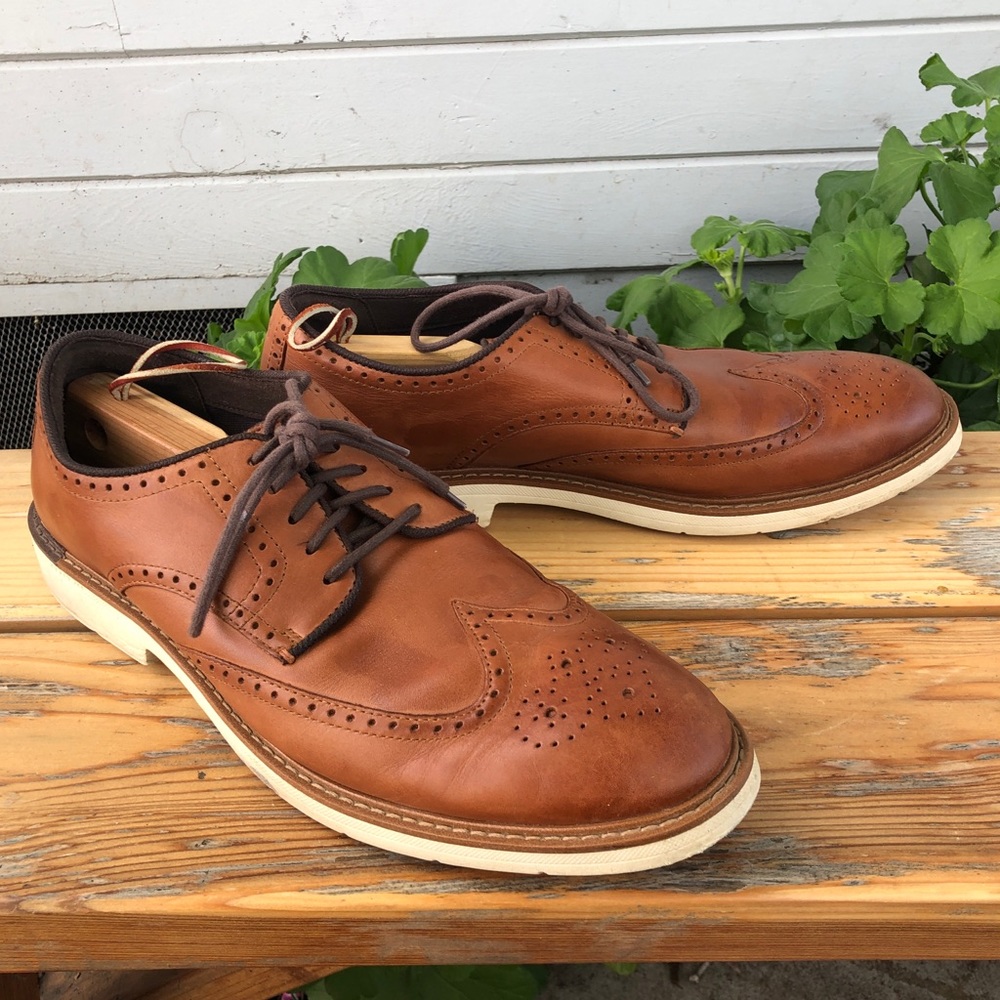 Cole Haan Mens Go To Wingtip Oxford Shoes size 13M C34120 Brown Leather Dress